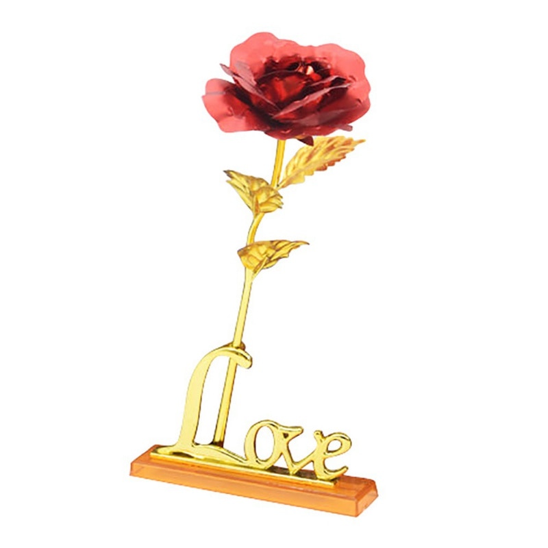 24K Foil Plated Rose Gold Rose Valentine's Day Gift Lasts Forever Love Wedding Decor Lover Lighting Rose Wedding Decor Flower