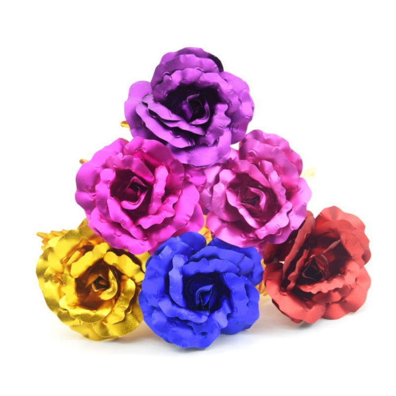 24K Foil Plated Rose Gold Rose Valentine's Day Gift Lasts Forever Love Wedding Decor Lover Lighting Rose Wedding Decor Flower