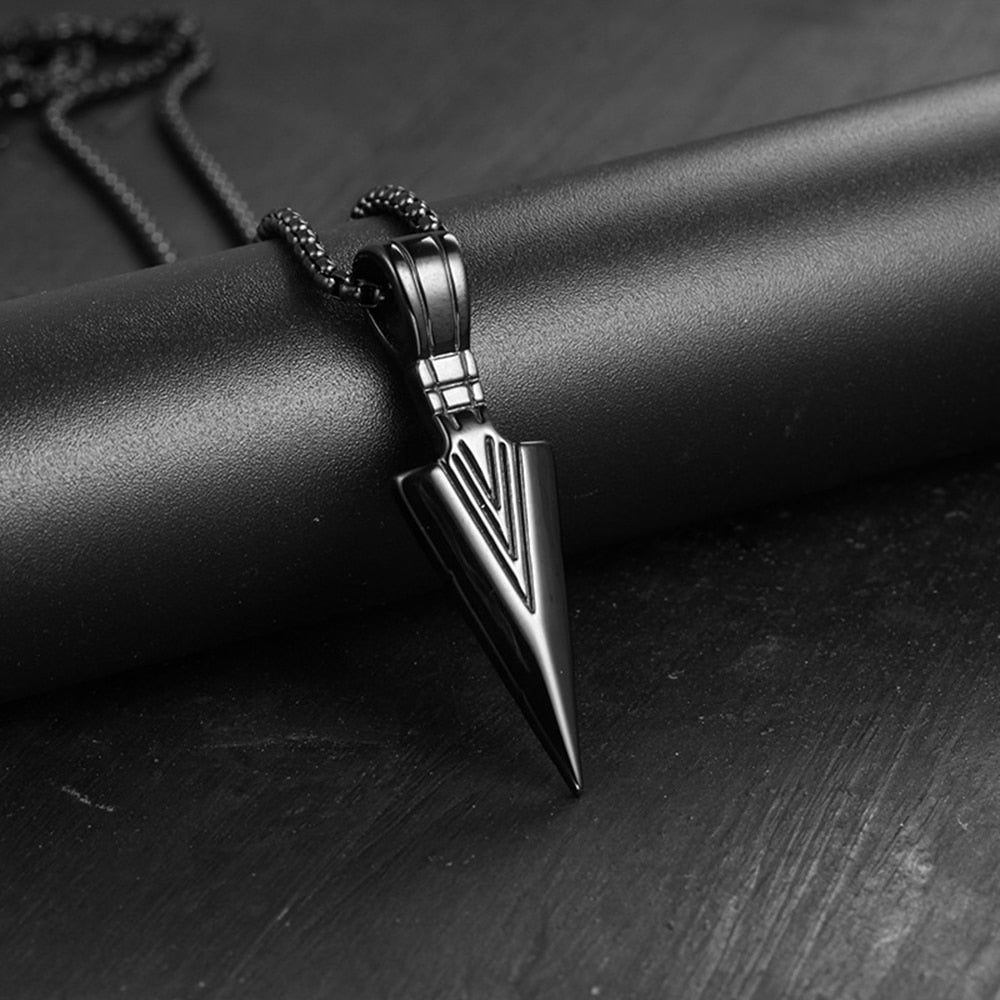 2021 Fashion New Black Rectangle Pendant Necklace Men Trendy Simple Stainless Steel Chain Men Necklace Jewelry Gift