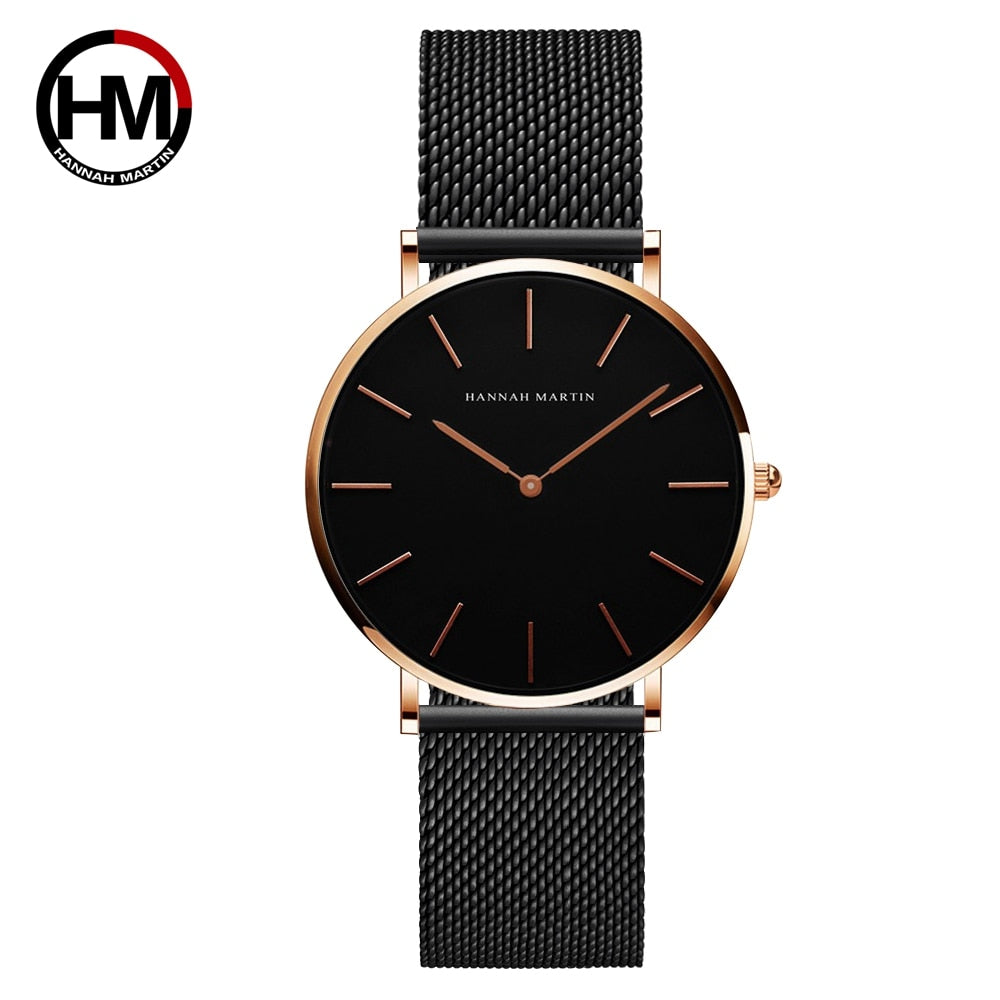 Hot 1 Set Brand Wristwatches & Bracelet Japan Quartz Movt Ladies Waterproof Rose Gold Simple Stainless Steel Women Watches