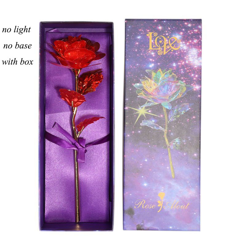 24K Foil Plated Rose Gold Rose Valentine's Day Gift Lasts Forever Love Wedding Decor Lover Lighting Rose Wedding Decor Flower