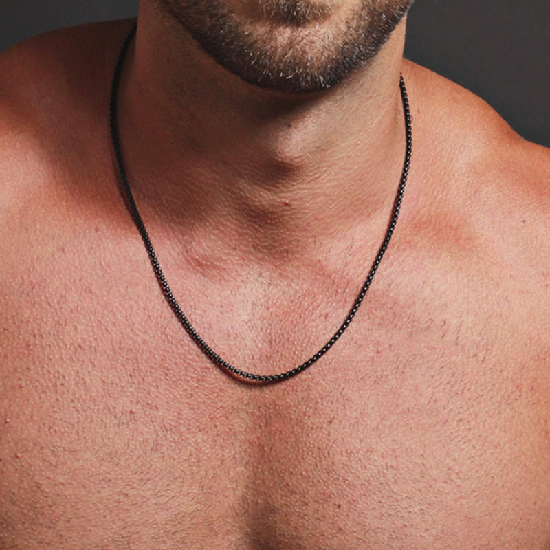 2022 Fashion New Figaro Chain Necklace Men Stainless Steel Gold Color Long Necklace For Men Jewelry Gift Collar Hombres