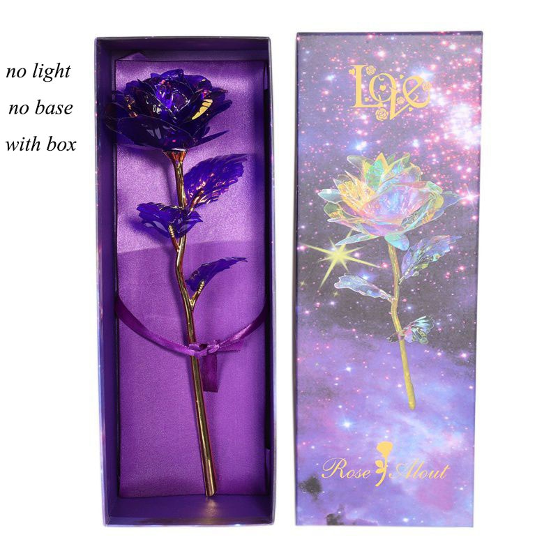 24K Foil Plated Rose Gold Rose Valentine's Day Gift Lasts Forever Love Wedding Decor Lover Lighting Rose Wedding Decor Flower