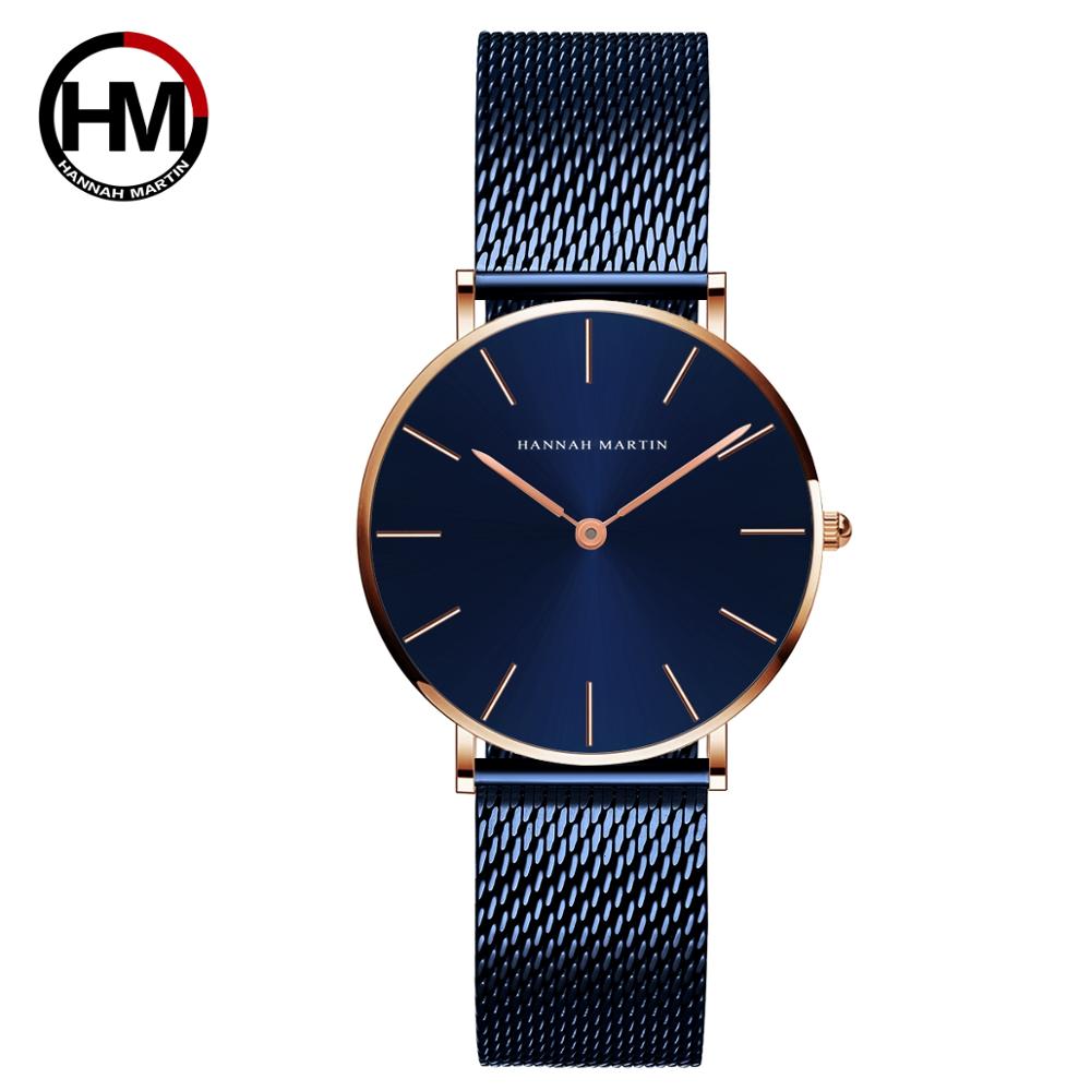 Hot 1 Set Brand Wristwatches & Bracelet Japan Quartz Movt Ladies Waterproof Rose Gold Simple Stainless Steel Women Watches