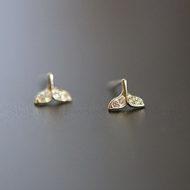 HI CLASS* 925 Sterling Silver Japanese Micro Inlaid Crystal Four-Pointed Star 14k gold plates earrings