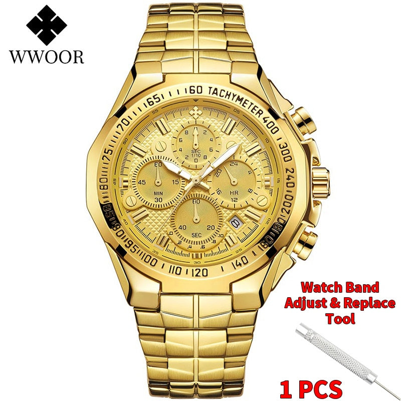 HI CLASS* Fashion waterproof men's luxury watches gold