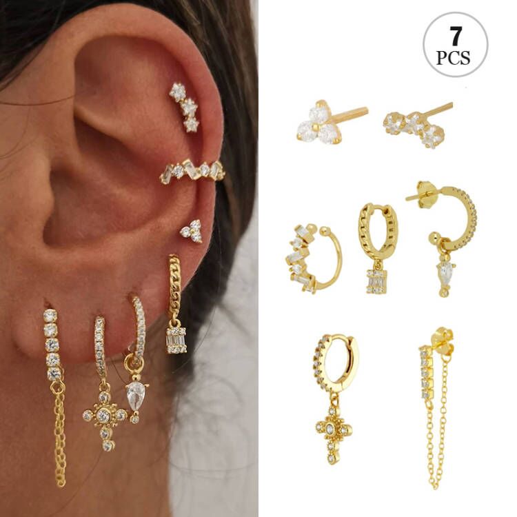 HI CLASS* 14K gold plated small earrings