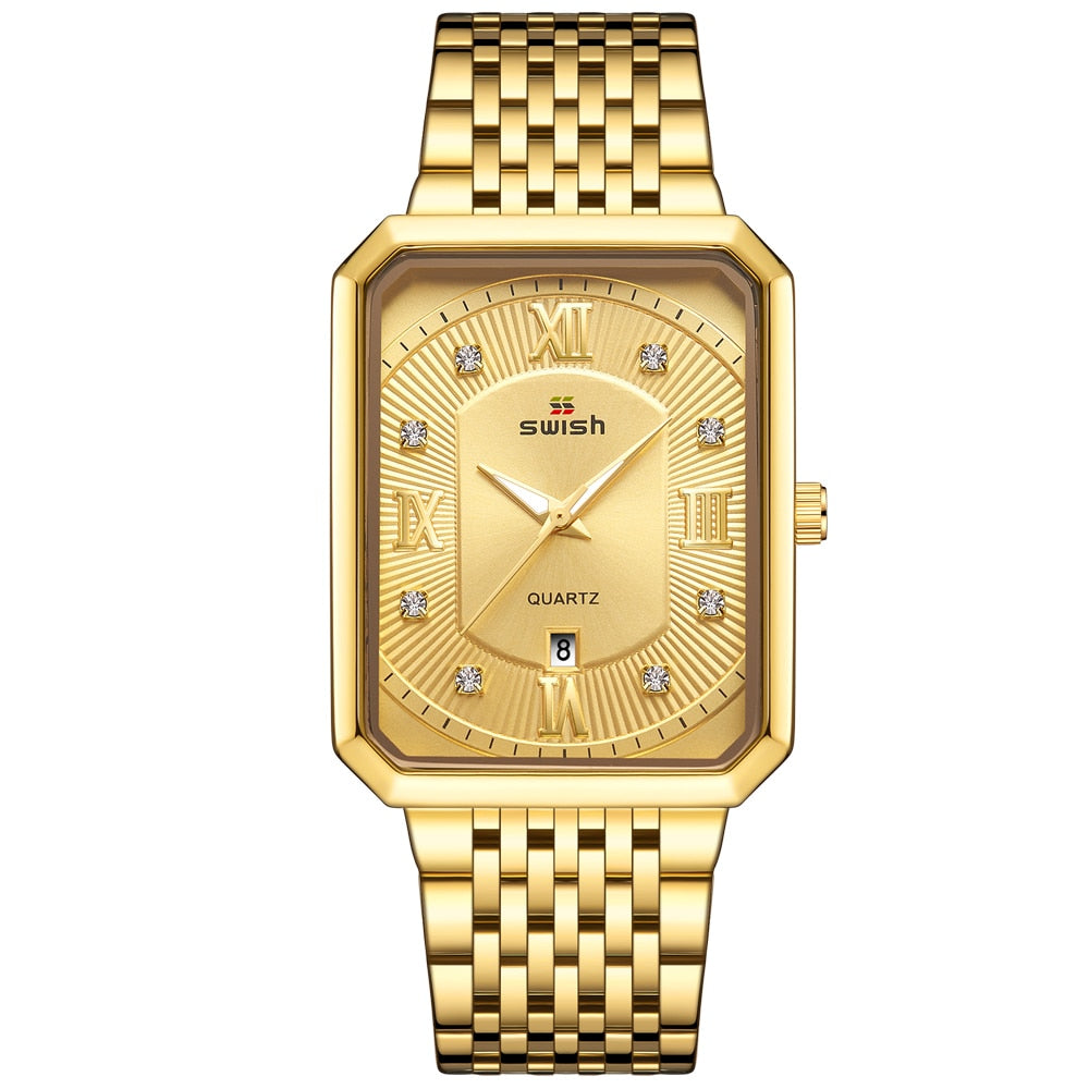 HI CLASS* Gold men quartz waterproof watch