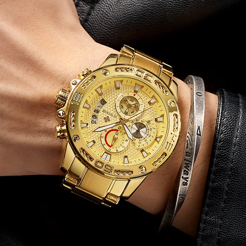 HI CLASS* Fashion waterproof men's luxury watches gold