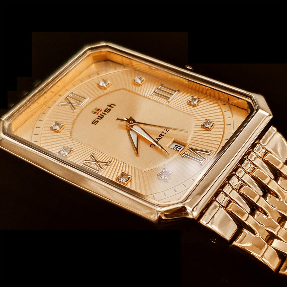 HI CLASS* Gold men quartz waterproof watch