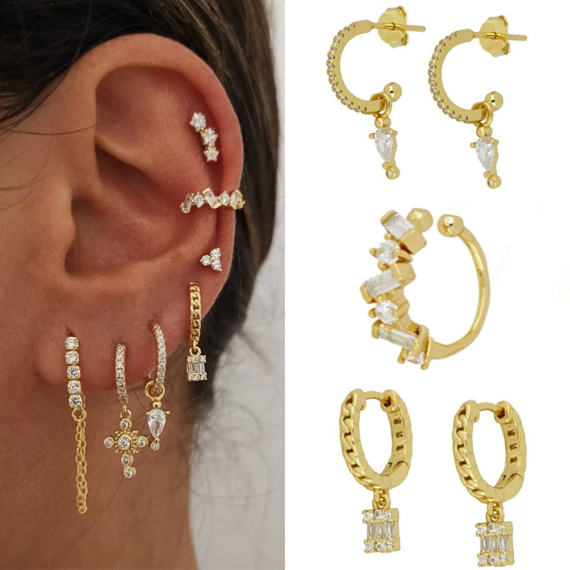 HI CLASS* 14K gold plated small earrings