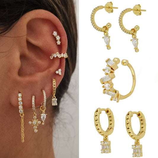 HI CLASS* 14K gold plated small earrings