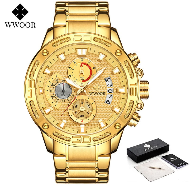 HI CLASS* Fashion waterproof men's luxury watches gold