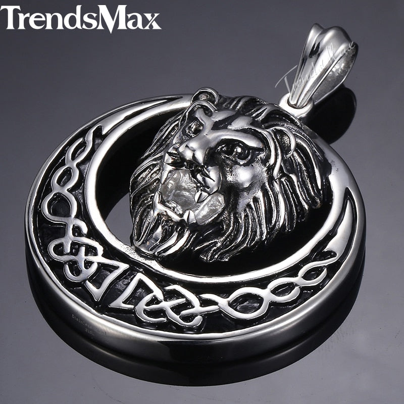 HI CLASS* Gold lion pendant for men (Stainless Steel)