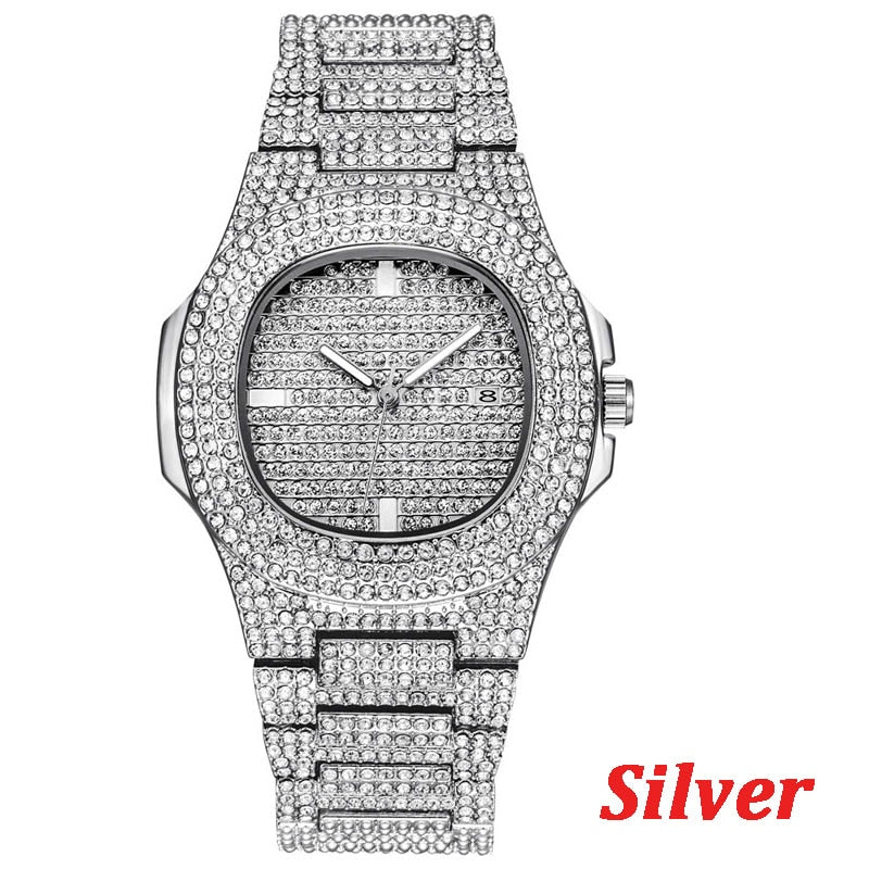 HI CLASS* Iced out diamond watch