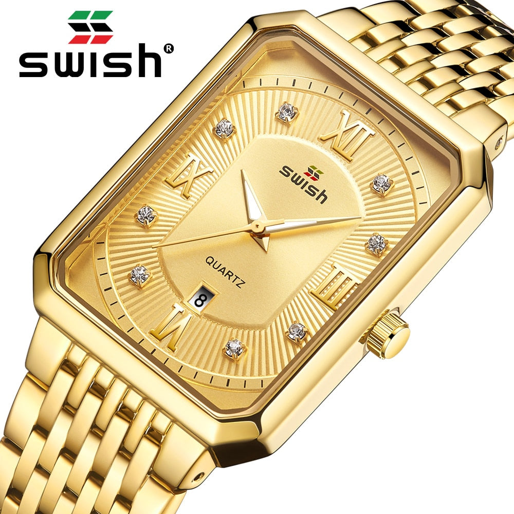 HI CLASS* Gold men quartz waterproof watch