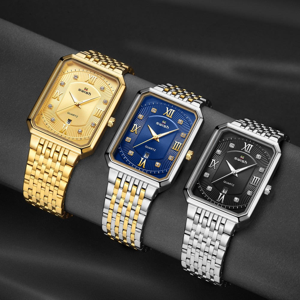 HI CLASS* Gold men quartz waterproof watch