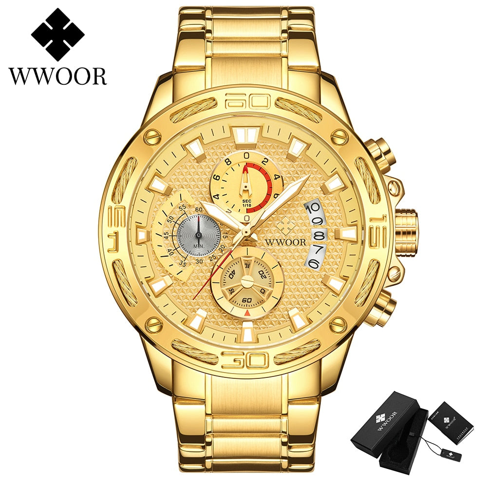 HI CLASS* Fashion waterproof men's luxury watches gold