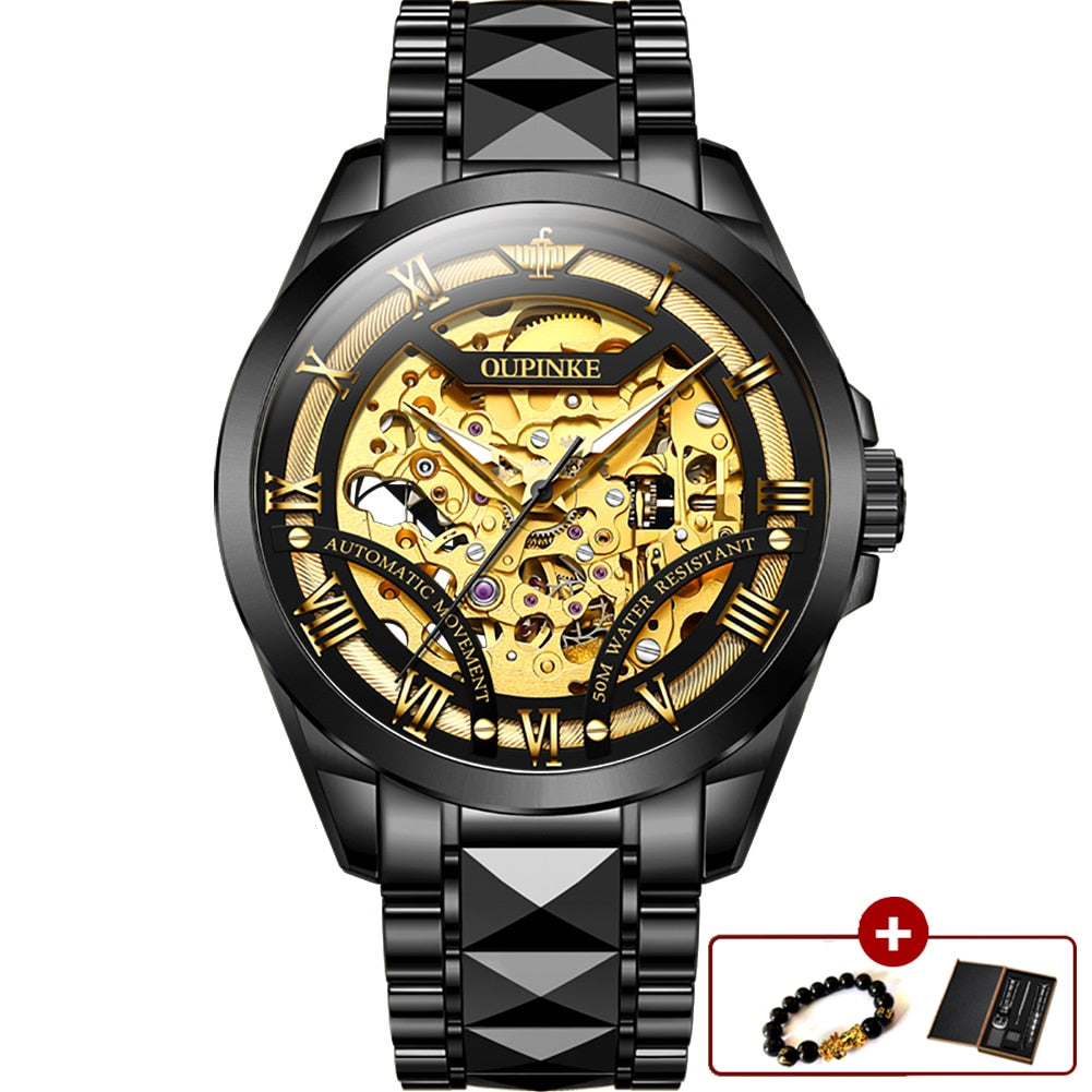 HI CLASS* OUPINKE gold automatic mechanical waterproof watch