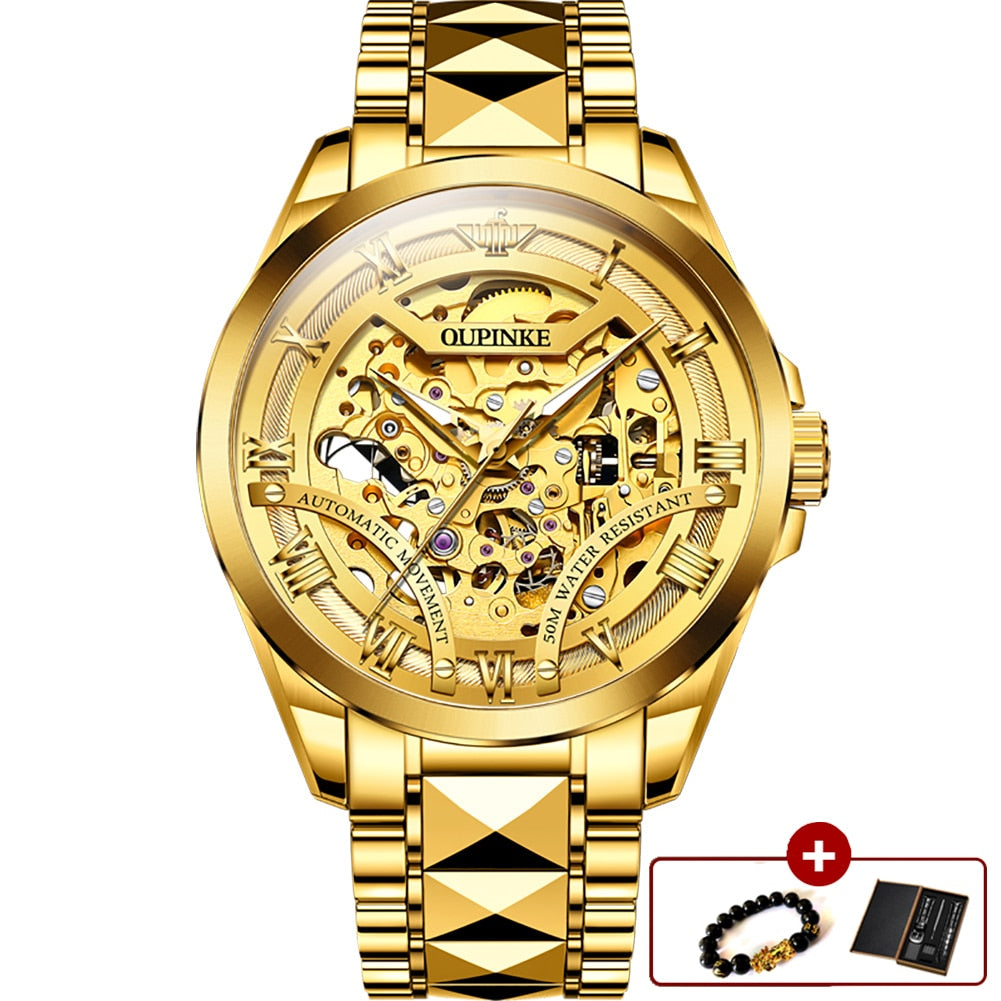 HI CLASS* OUPINKE gold automatic mechanical waterproof watch