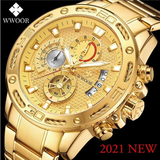 HI CLASS* Fashion waterproof men's luxury watches gold